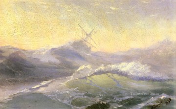 Abrazando las olas 1890 Romántico Ivan Aivazovsky Ruso Pinturas al óleo